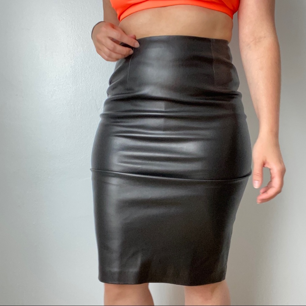 Pleather pencil skirt